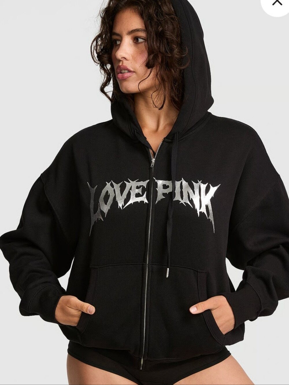 VS Pink Campus Fleece Full-Zip Hoodie Sz Small NWT